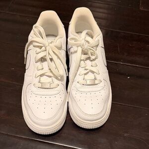 Nike Air Force 1 White Sneakers size 6 Youth